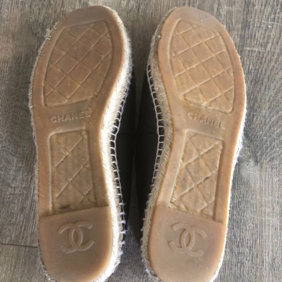 AUTHENTIC CHANEL LAMBSKIN ESPADRILLES BLACK SIZE41 - Picture 5 of 5